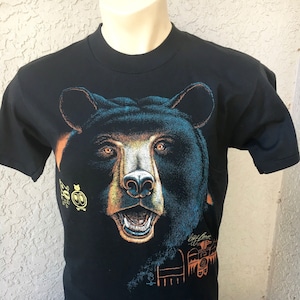 Black Bear Smoky Mountains 1980s vintage tee shirt black size large image 1