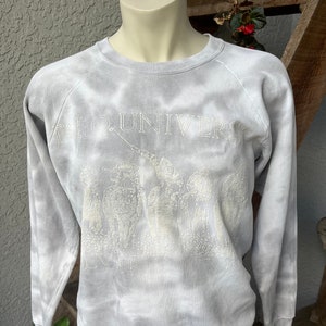 1980s Polo University Beverly Hills vintage super faded tie die sweatshirt - gray white size XL