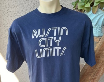 Austin City Limits 1990s vintage Texas tee shirt - blue size extra large