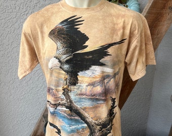 Vintage 2001 Bald Eagle tye-dye tee shirt made by The Mountain - oversized large