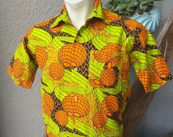 Handmade 1970s vintage psychedelic Aloha shirt -  size medium/large