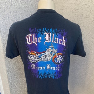 The Black in Ocean Beach San Diego California 2001 motorcycle vintage tee shirt size large