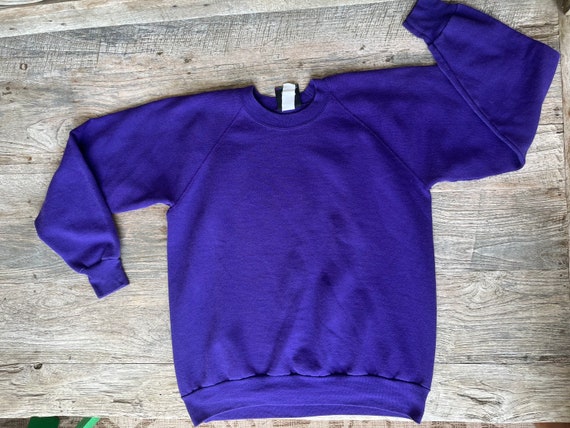 1980s purple blank vintage sweatshirt - size medi… - image 2