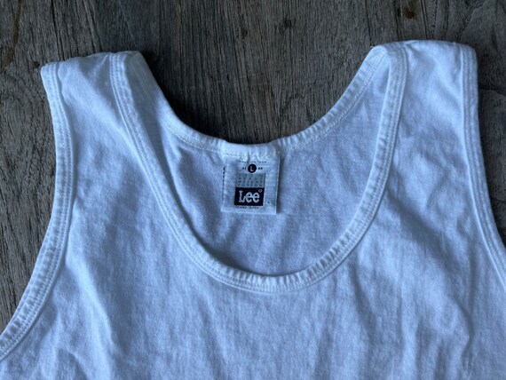 Lee 1990s vintage soft thin blank white tank top … - image 3