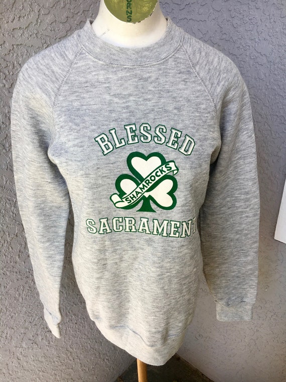 Vintage 1980s Blessed Sacrament Shamrocks soft swe