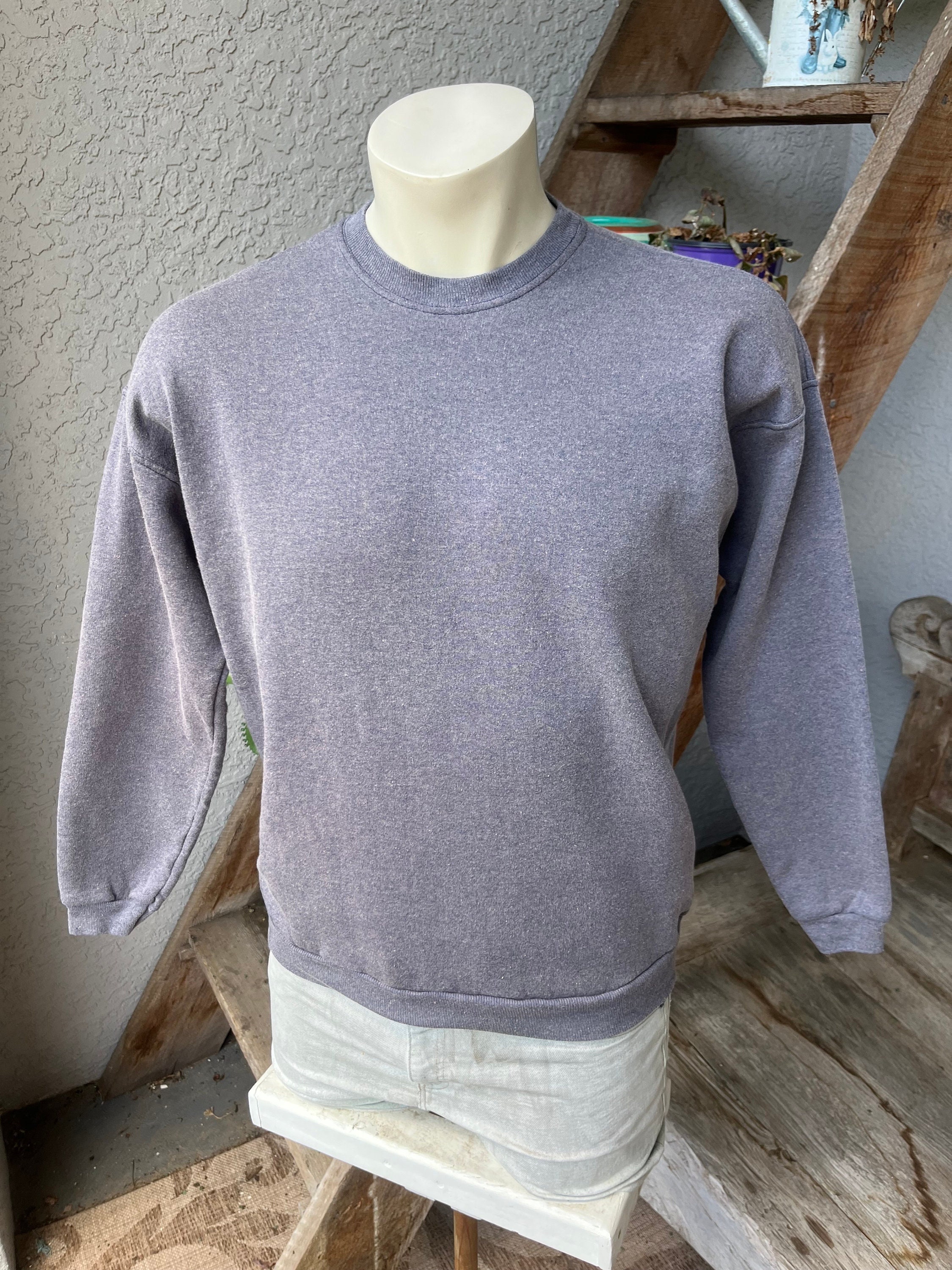Vintage Grey Crewneck Sweatshirt Plain - Etsy