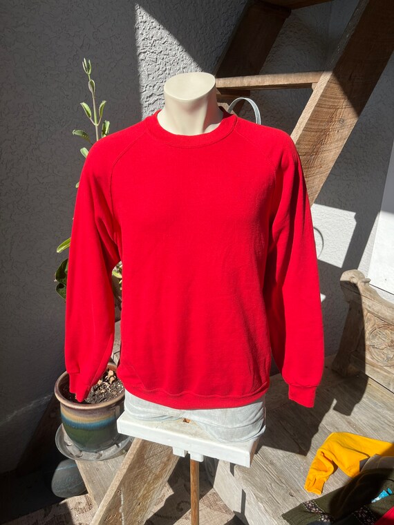 Red 1980s Jerzees vintage sweatshirt - blank unise