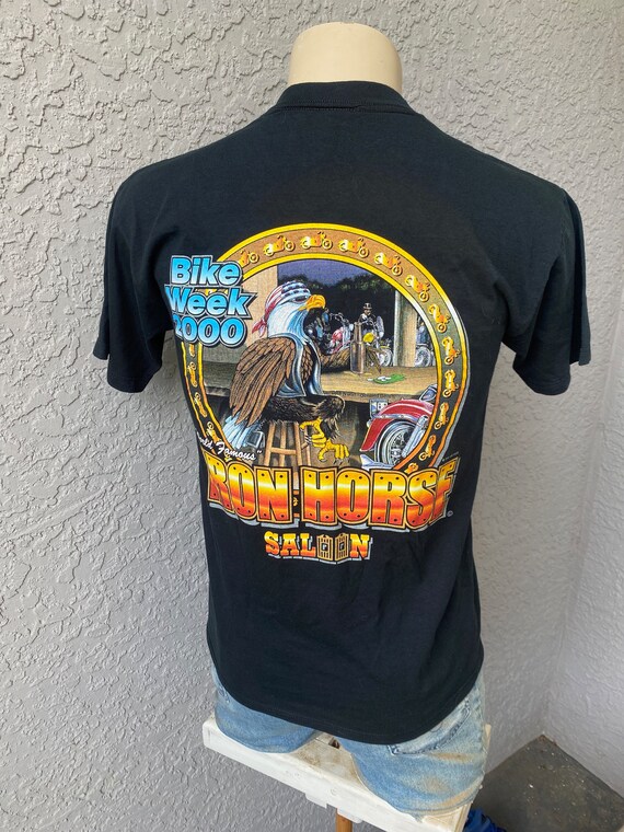 Bike Week 2000 Iron Horse Saloon black vintage tshirt size Etsy