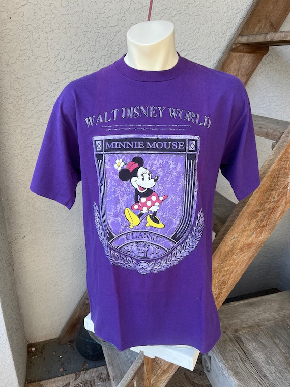 Minnie Mouse Vintage 1990s Soft Cotton Purple Disney Tee Shirt