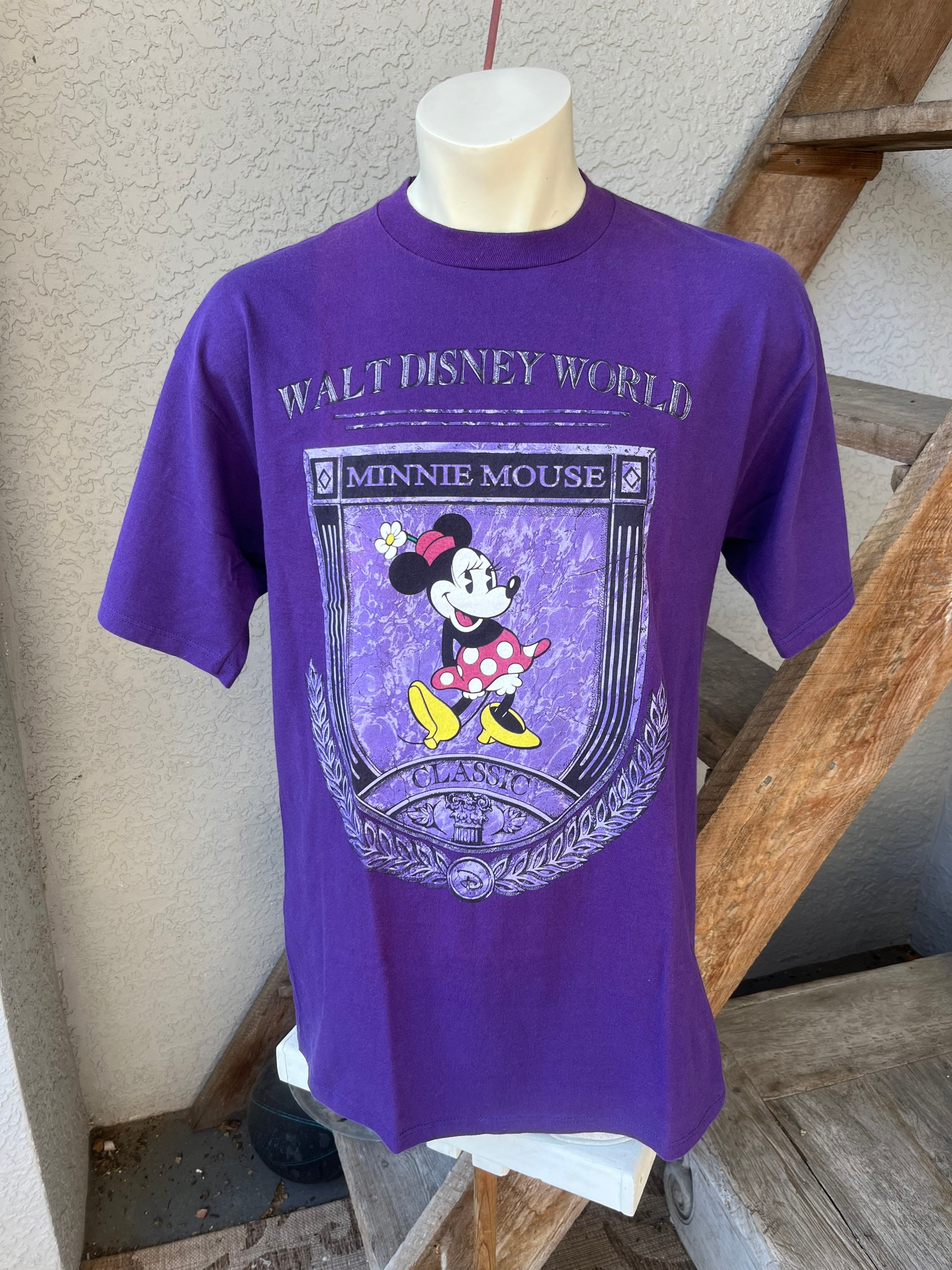 Minnie Mouse Vintage 1990s Soft Cotton Purple Disney Tee Shirt