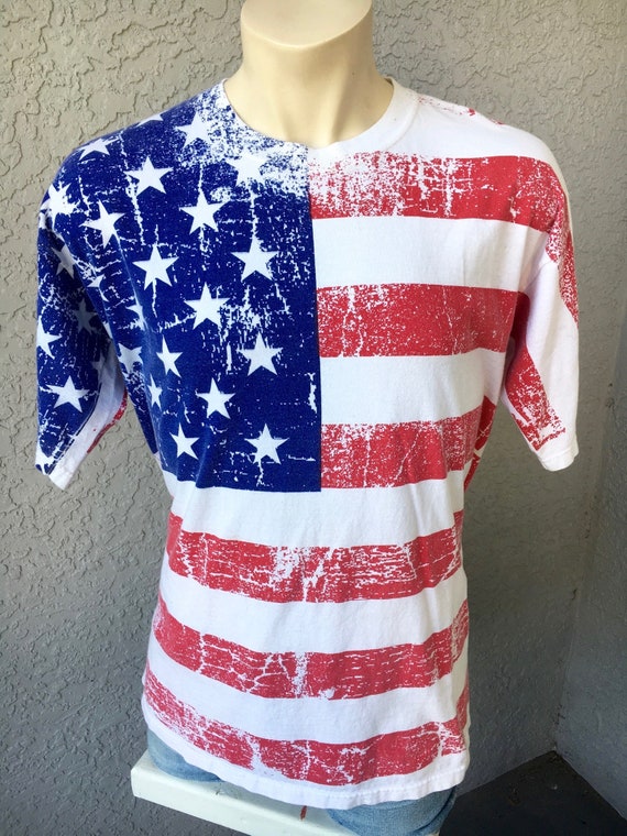 American flag 1980s vintage tee shirt size XL - Gem