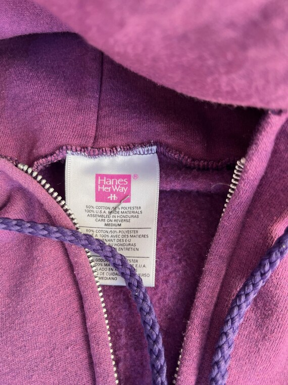 Vintage 90s Hanes Zip-up Hoodie – Heather Purple Sweatshirt, Made