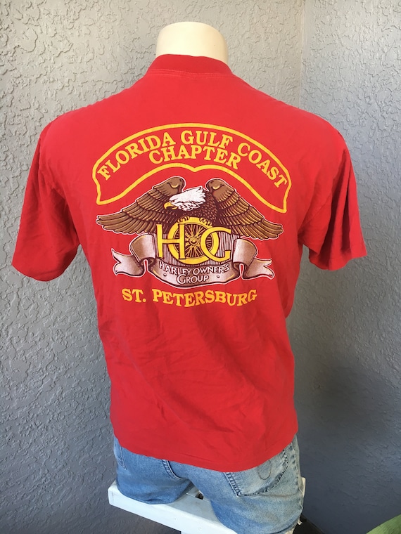 Gulf Coast Harley Davidson 1990s vintage pocket t-