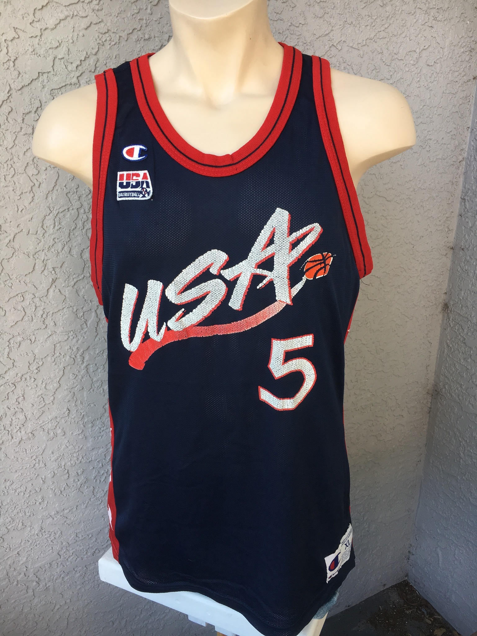 Mitchell & Ness TEAM USA - HARDAWAY - Authentic Shooting Shirt Blue