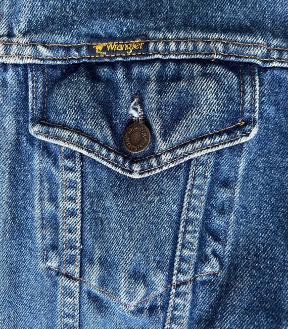 80'S Wrangler Black Tag Denim Jacket, G-Jean, Made in USA, Men's M Size, Vintage /eaa521126