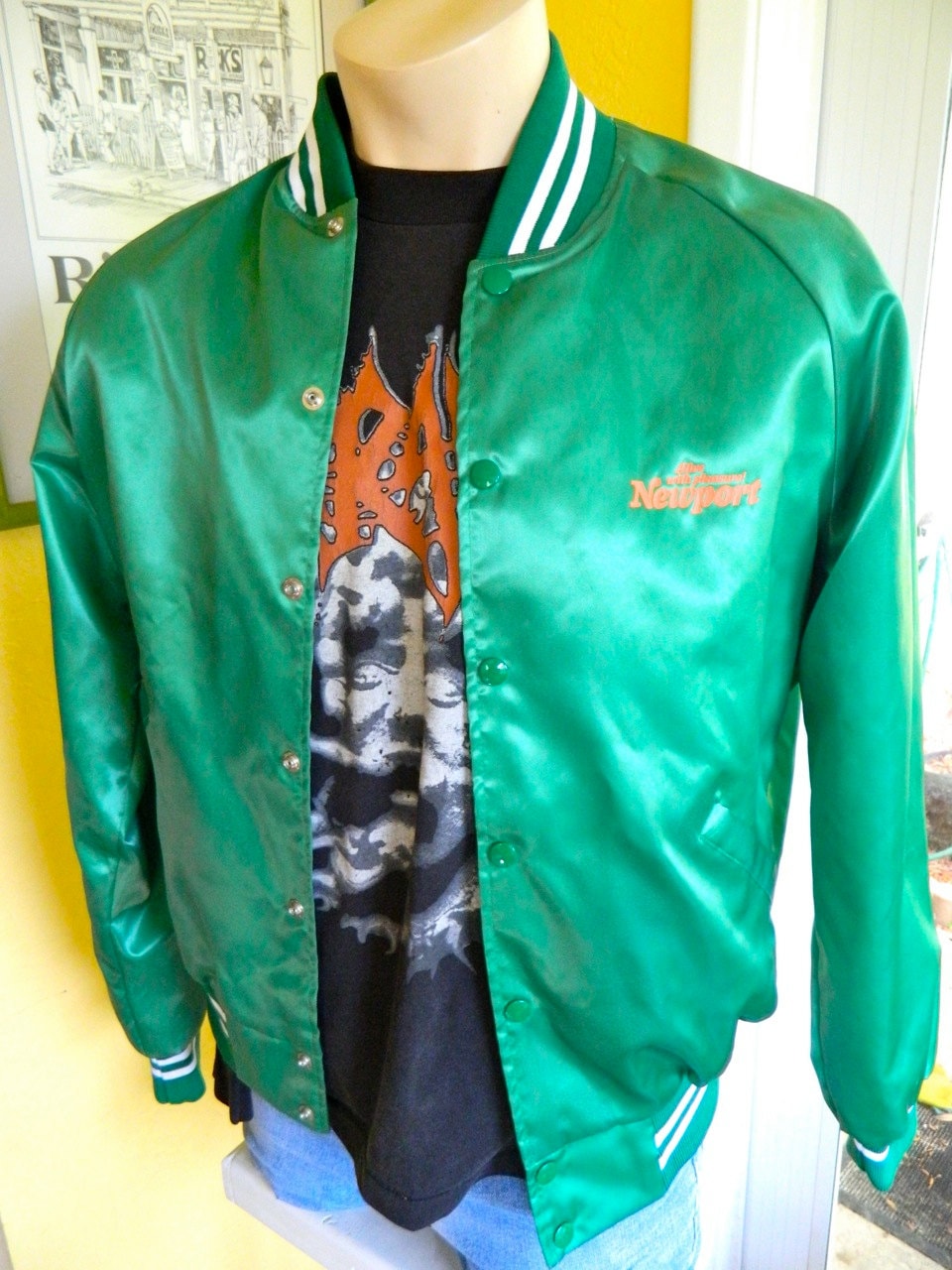 Newport Cigarettes 1980s Vintage Jacket - Size Medium/large