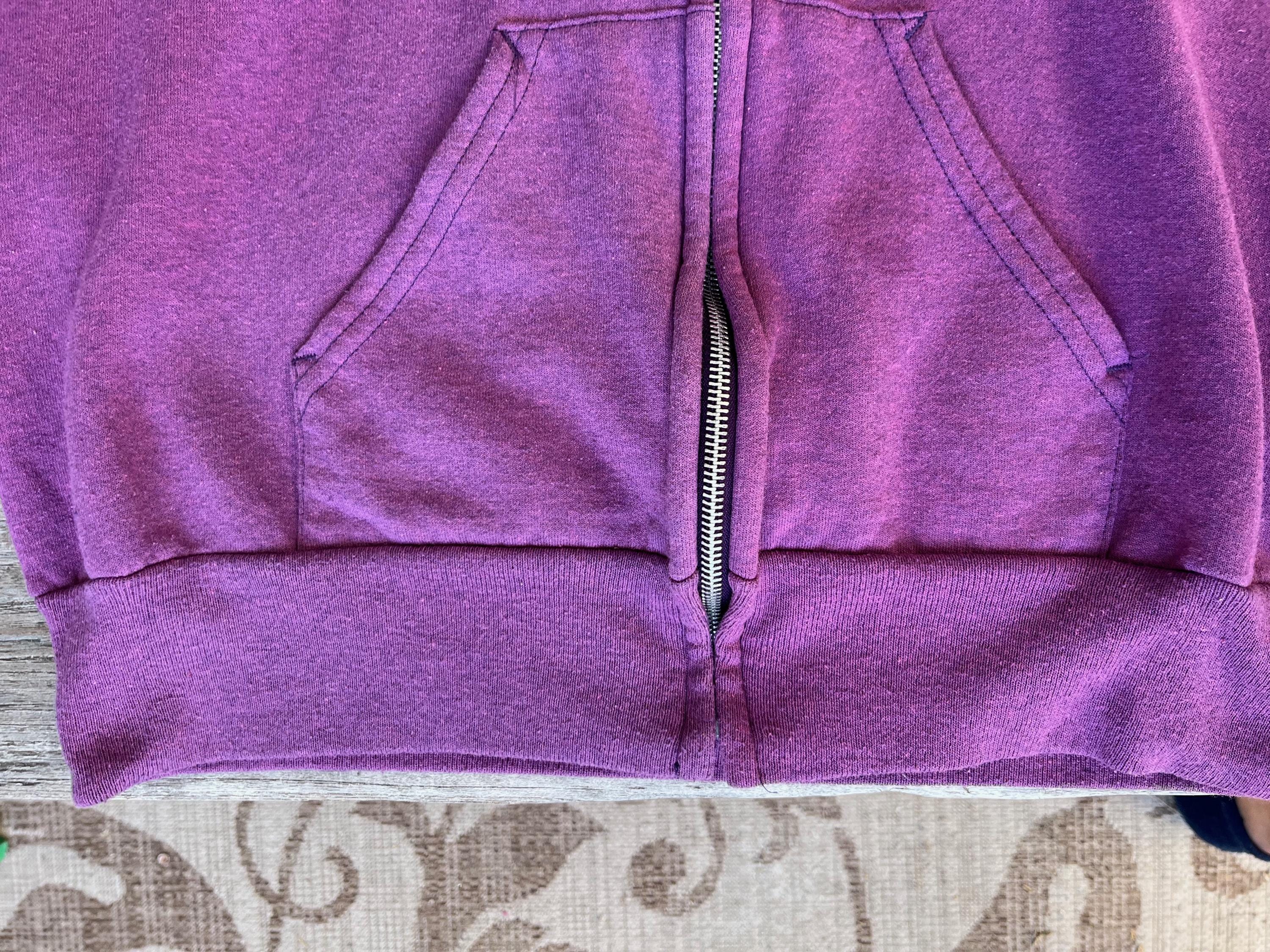 Vintage 90s Hanes Zip-up Hoodie – Heather Purple Sweatshirt, Made