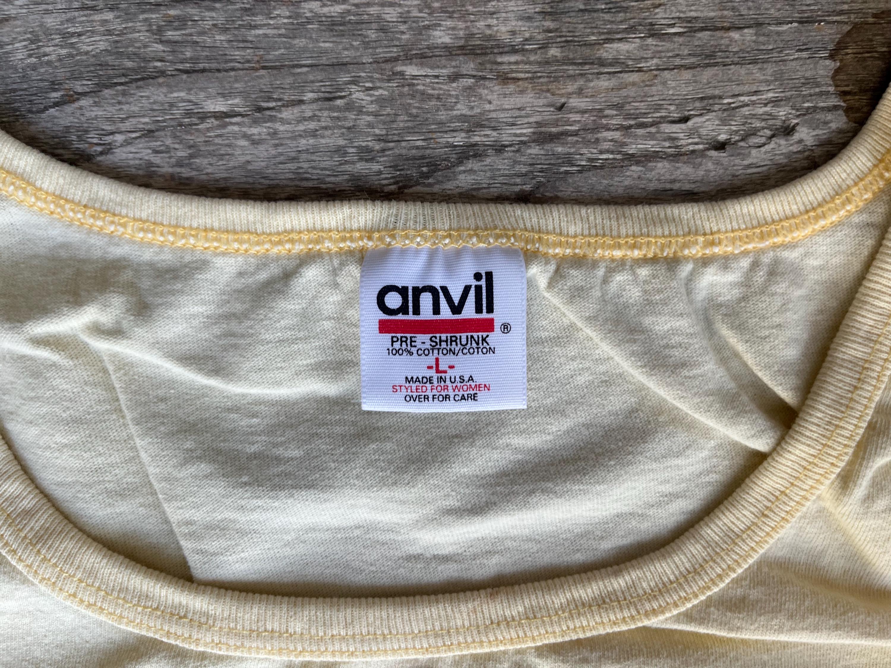 希少 デッドストック 90年代  SAFETY ARIZONA 1990s Arizona Sun Distressed Vintage Tank Top - Pale Yellow Anvil