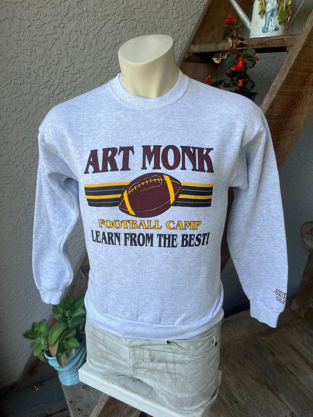 Art Monk Football Camp 1990s Vintage Sweatshirt Gray Size Etsy
