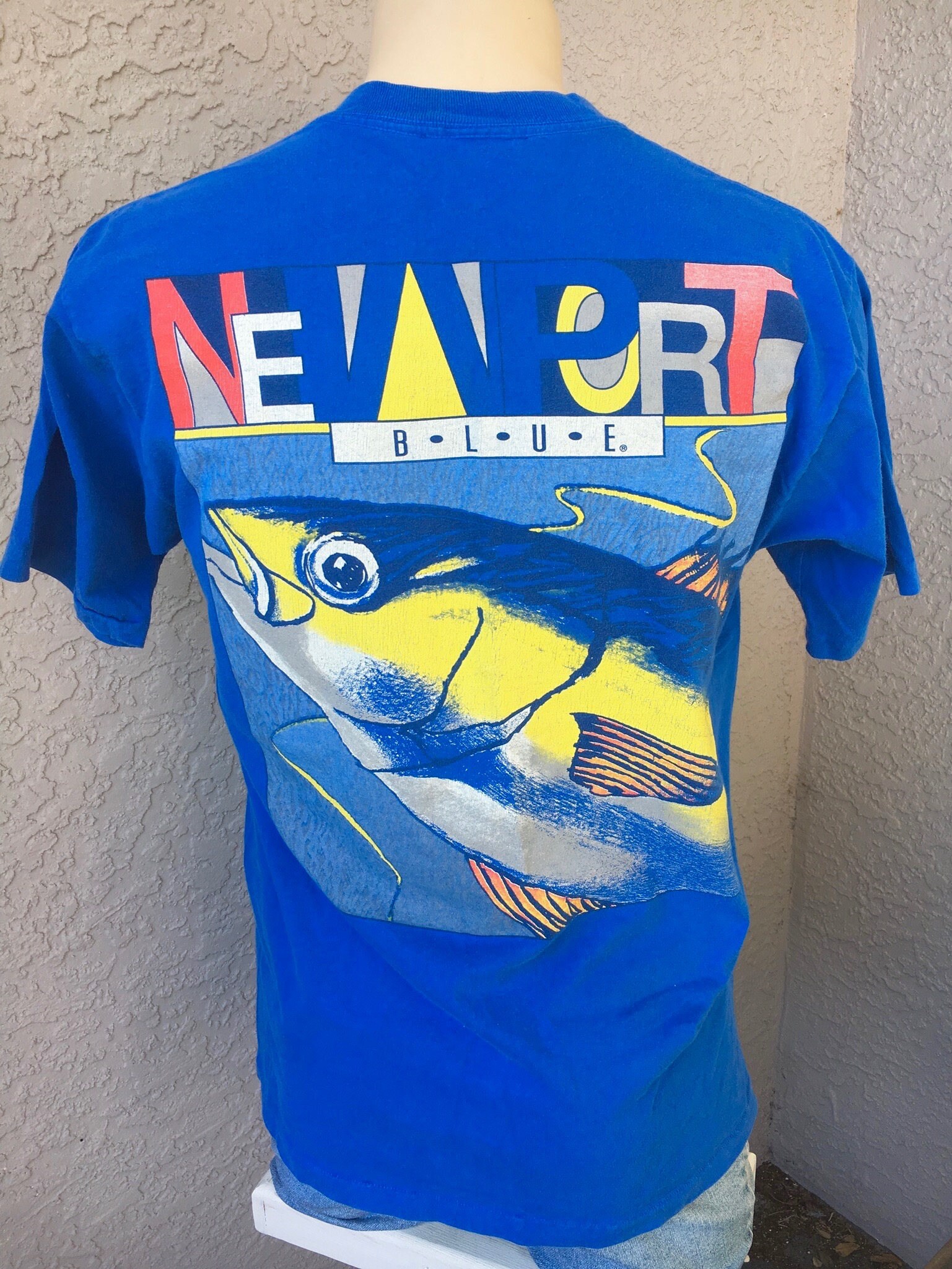 Newport Blue 1990s Vintage T-shirt Size 