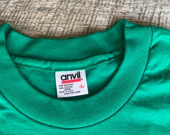 1990s Anvil Blank T-shirt Single Stitch Heavyweight Made in