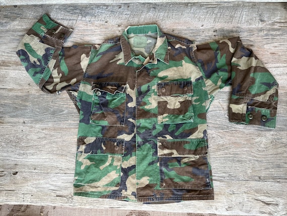 Chemise-manteau Camouflage Vintage USA - Taille S - Military Golden Mfg - Coton Léger - Occasion Très Bon état
