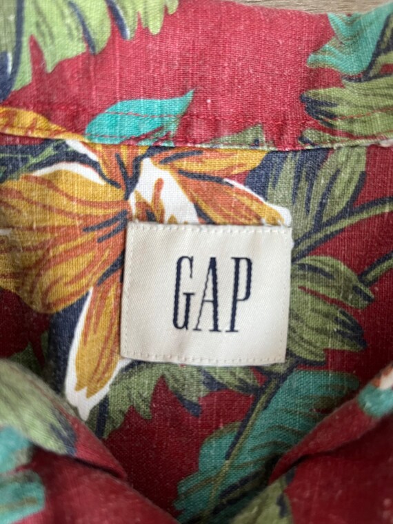 GAP 1980s vintage Hawaiian print collared short s… - image 7