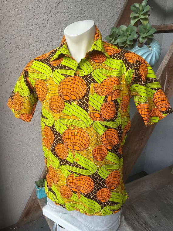 Handmade 1970s vintage psychedelic Aloha shirt -  