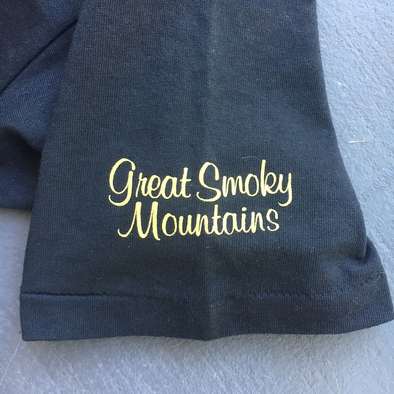 Black Bear Smoky Mountains 1980s vintage tee shirt black size large image 2