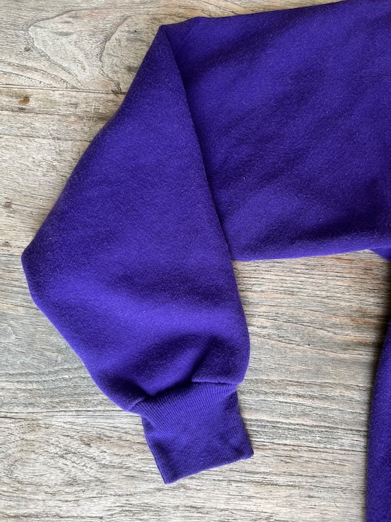 1980s purple blank vintage sweatshirt - size medi… - image 3