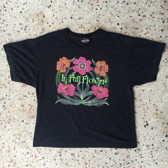 In Full Flower 1980s vintage half-shirt - size me… - image 2