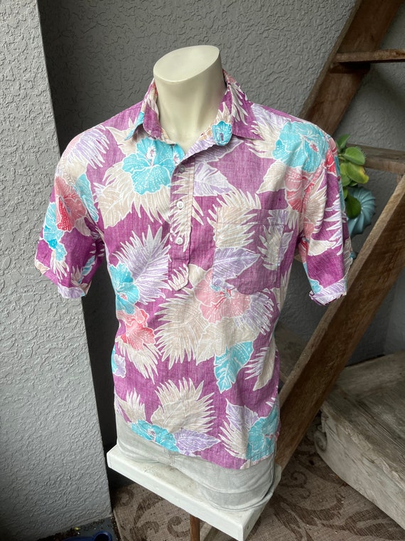 Aloha inside out 1980s vintage Hawaiian floral shi