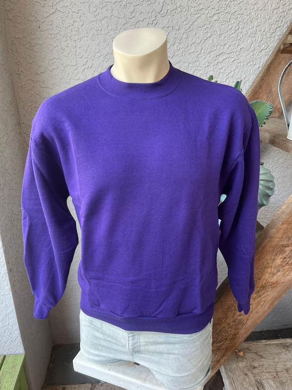 Vintage 90'S Jerzees plain blank sweatshirt, men's size XL cotton navy blue type Vintage Second Hand