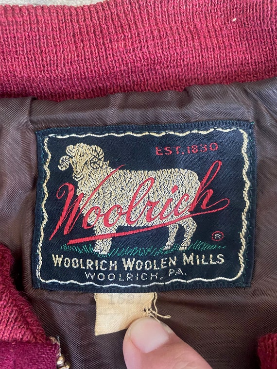 Woolrich 1950s genuine vintage wool jacket - burg… - image 8