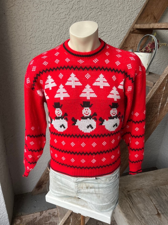Vintage 80s Snowman Jumper main image 1