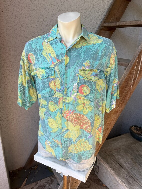 1980s vintage parrots tropical - Gem