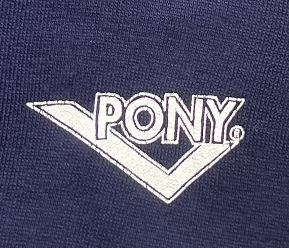 Pony 1980s vintage blue red and gray pullover swe… - image 5