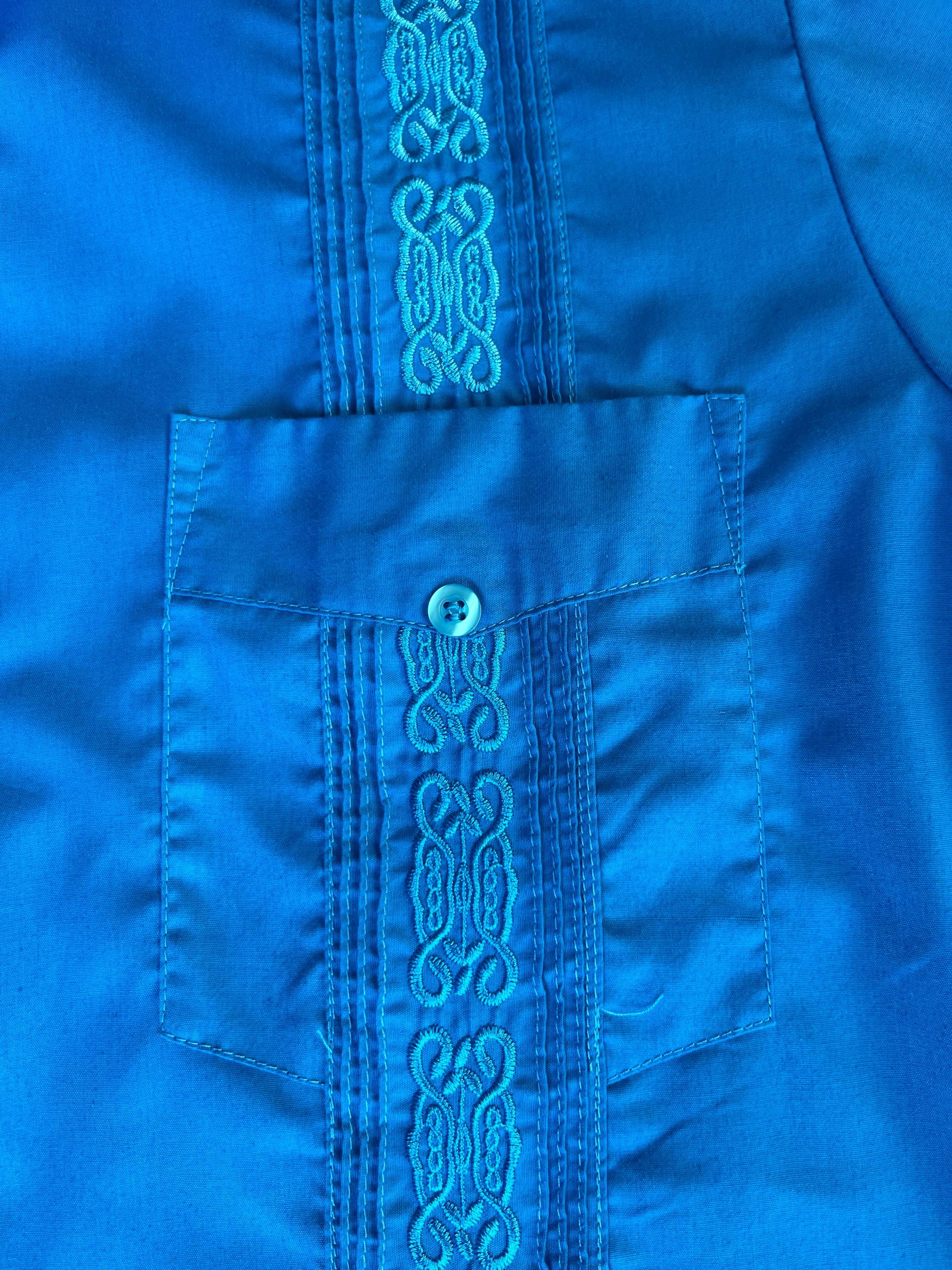 1990s Guayabera-style Embroidered Vintage Collared Shirt – NOT