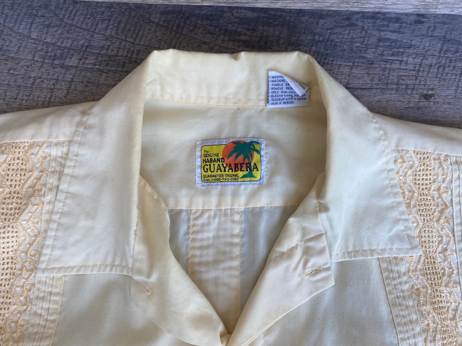 1980s Vintage Genuine Guayabera Shirt Yellow With Etsy Canada