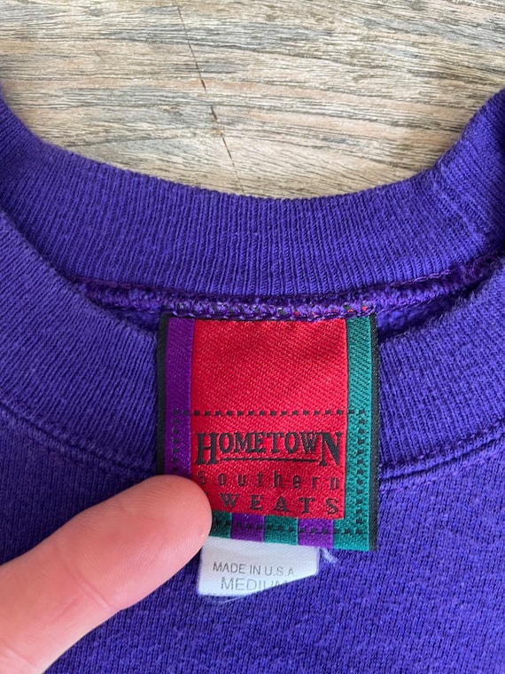 1980s purple blank vintage sweatshirt - size medi… - image 4