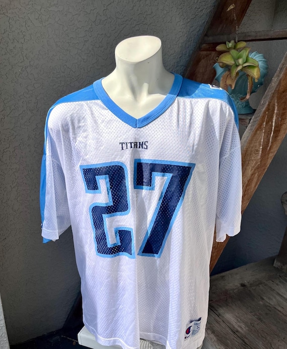 Tennessee Titans #27 Eddie George 1990s Vintage Champion Jersey