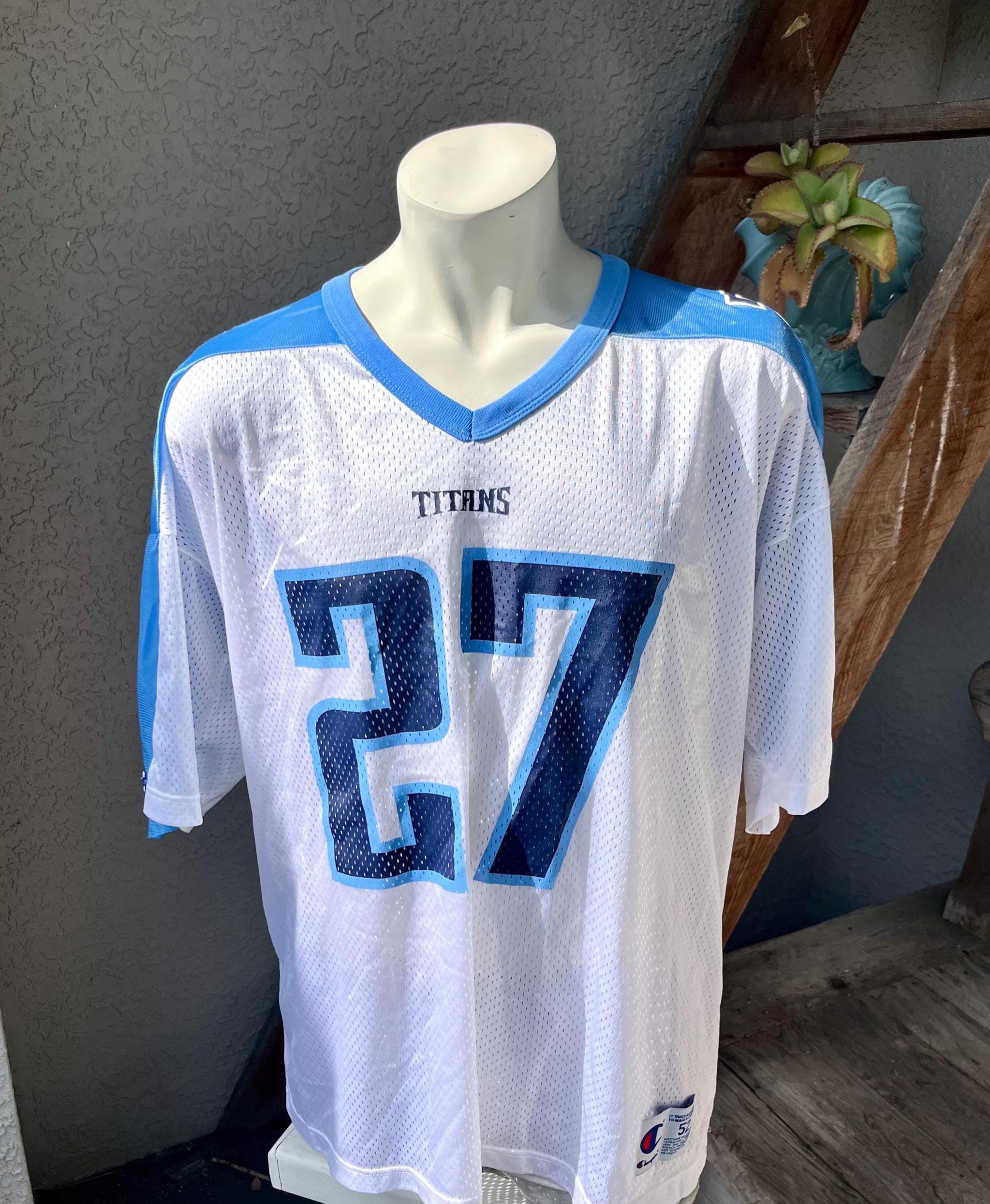Tennessee Titans #27 Eddie George 1990s Vintage Champion Jersey