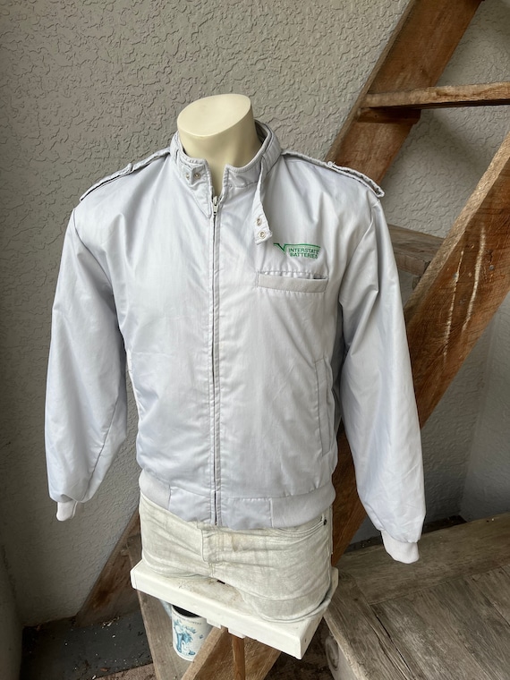 Interstate Batteries Racing 1980s Vintage Nylon Jacket Gray Size Large Etsy Ireland