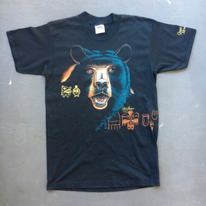 Black Bear Smoky Mountains 1980s vintage tee shirt black size large image 3