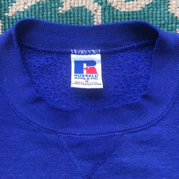 PLUMA plain blank sweatshirt, men's size M, vintage cotton Charcoal Vintage Second Hand