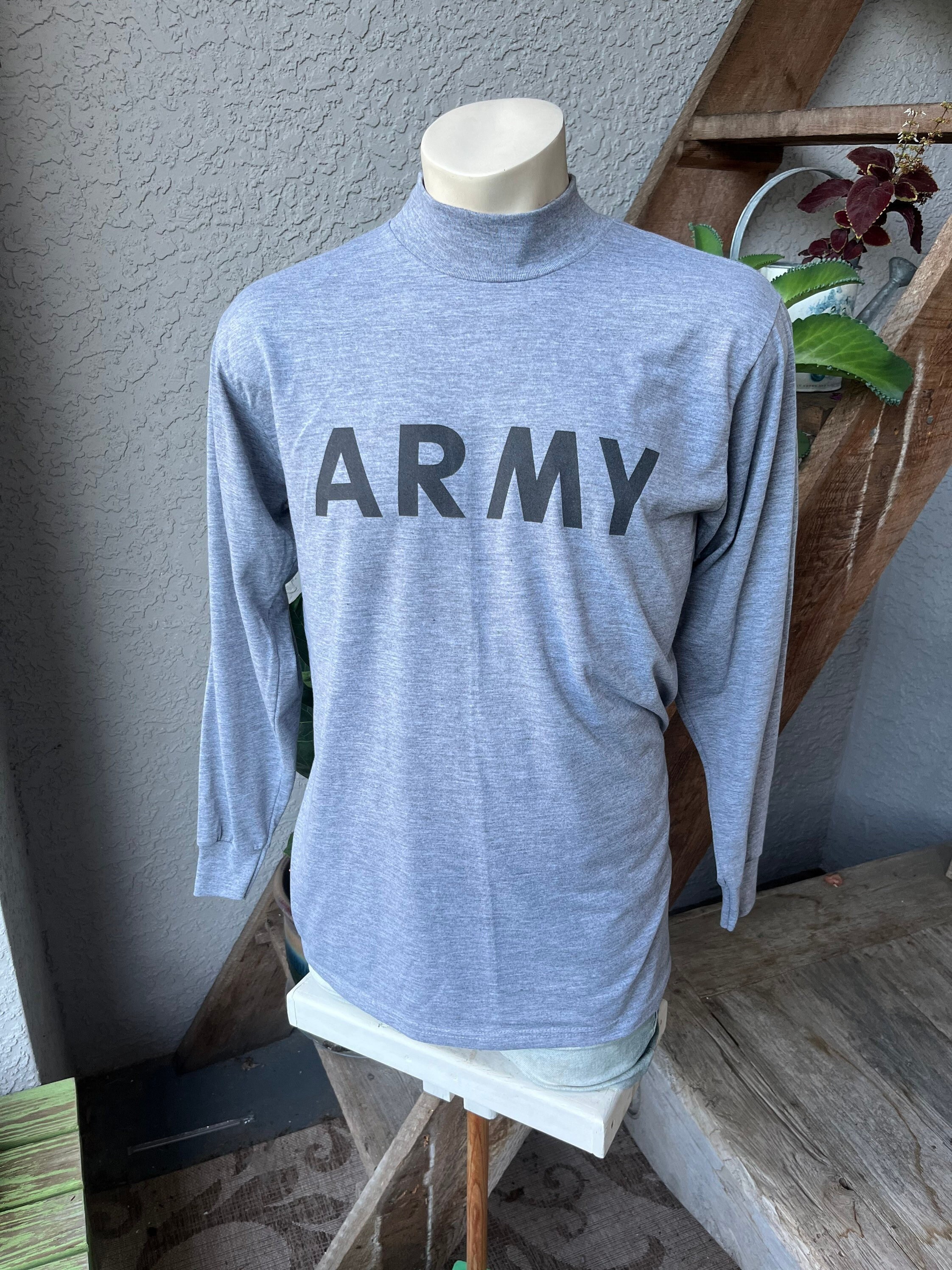 Pelmel parti bryst US Army 1990s Vintage Long Sleeve PT T-shirt Gray Size - Etsy Denmark