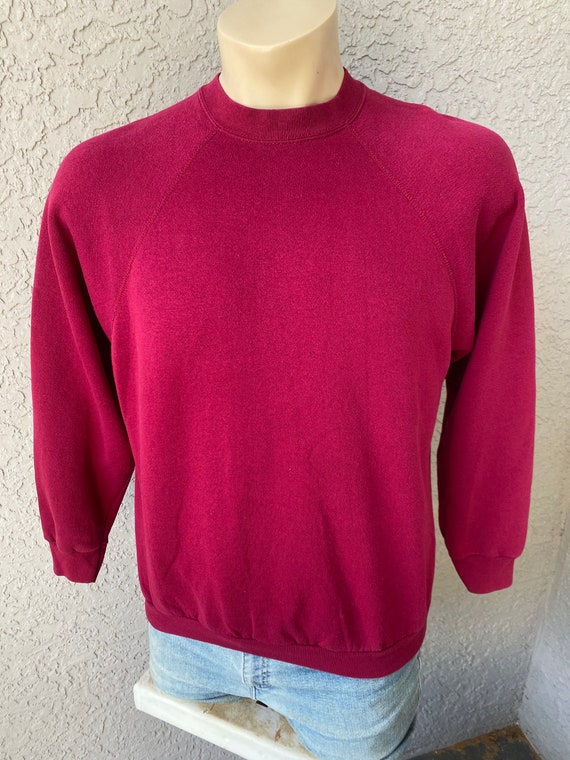 Raspberry wine 1990s blank vintage sweatshirt - s… - image 2