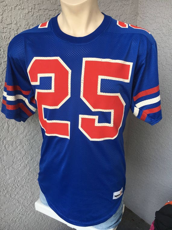 blue and red football jersey