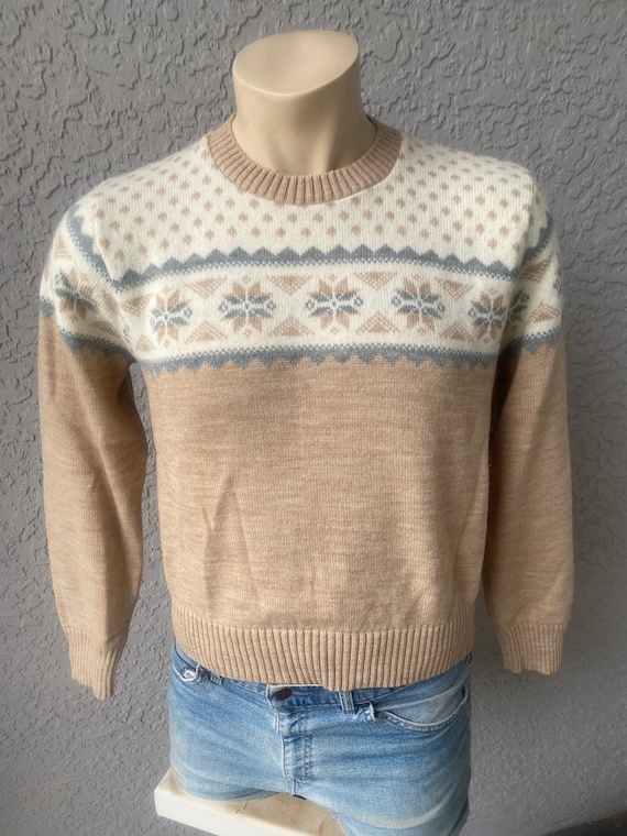 Sears snowflake 1980s vintage sweater - acrylic size … - Gem