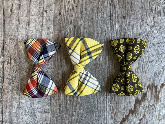 Vintage 1970s Wembley Plaid Clip-On Bow Tie - image 3